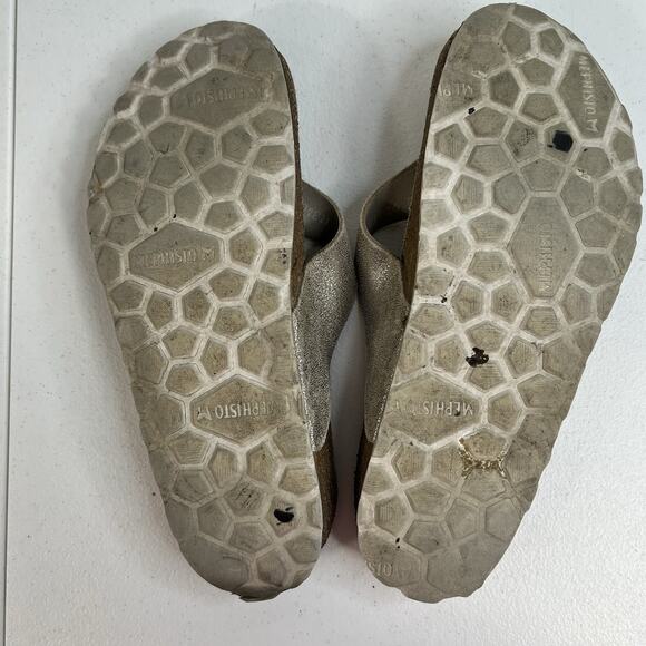 Mephisto Women's 38 US 8 Sandal Natalina Platinum Metallic Leather Lightweight - Picture 10 of 10